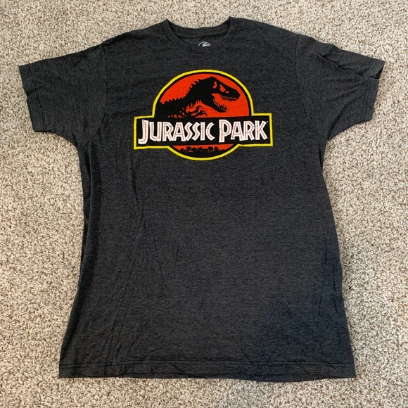 Jurassic Park Grey Graphic Tee Shirt Men's Large - Picture 2 of 3